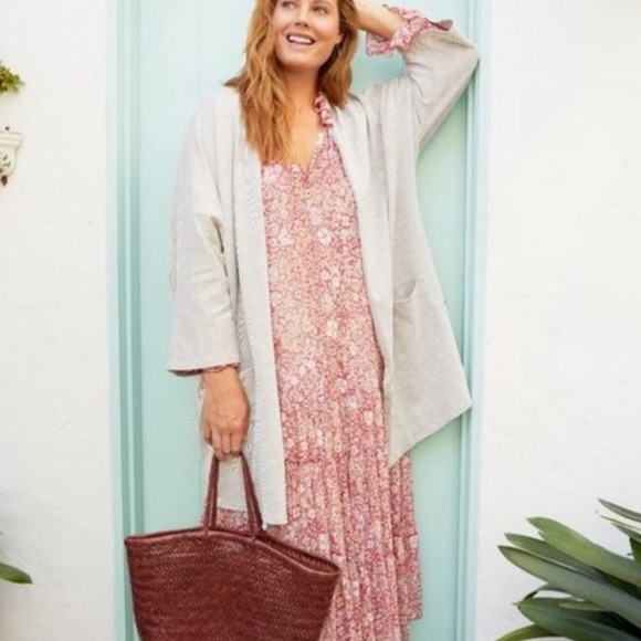 Anthropologie’s DONNi. Lagenlook Striped Ribbed Open Cardigan Sweater One Size - Picture 5 of 9